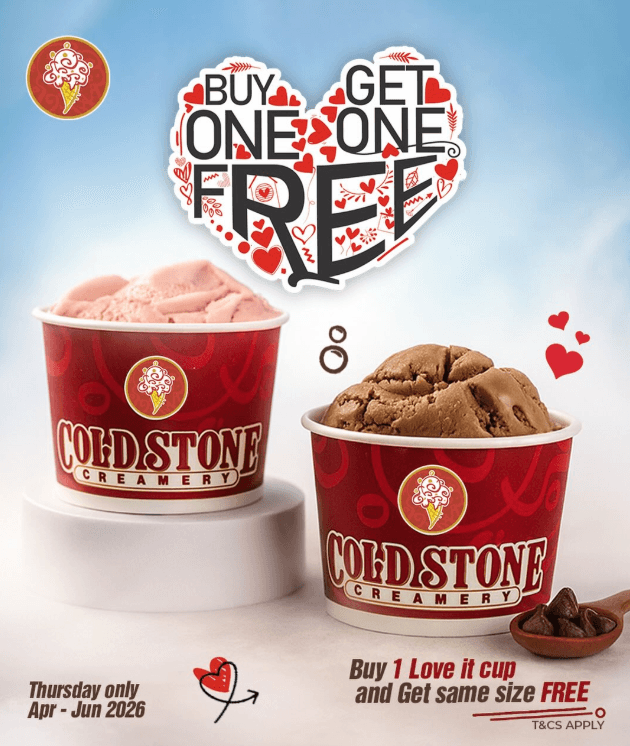 Thursday, Buy One Get Another Cup of The Same Size FREE!