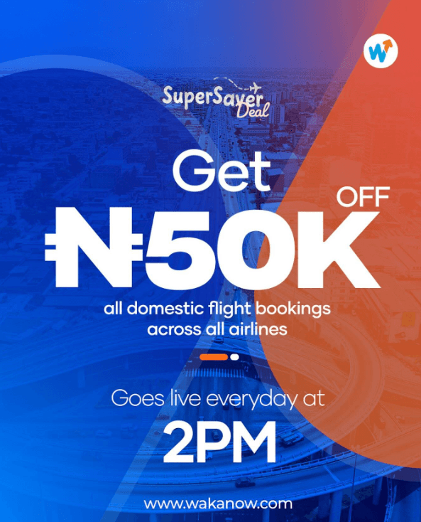 Enjoy N50,000 OFF all Bookings to any Destination Across Nigeria