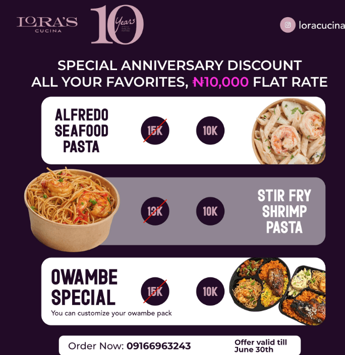Enjoy All your Favorite Meals for Just ₦10,000