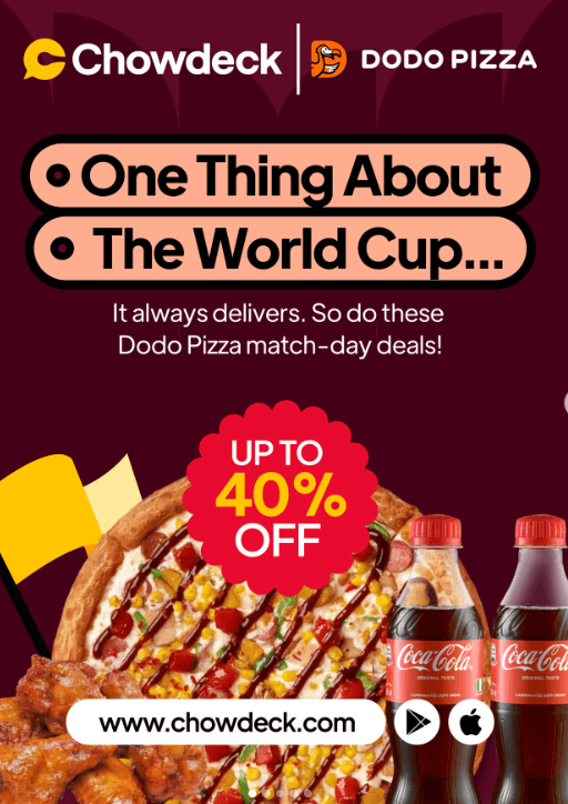 Enjoy Up to 40% OFF your Pizza this World Cup Season
