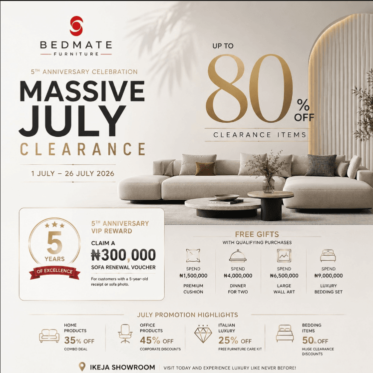 Enjoy 80% OFF your Sofa in this July Clearance Sale