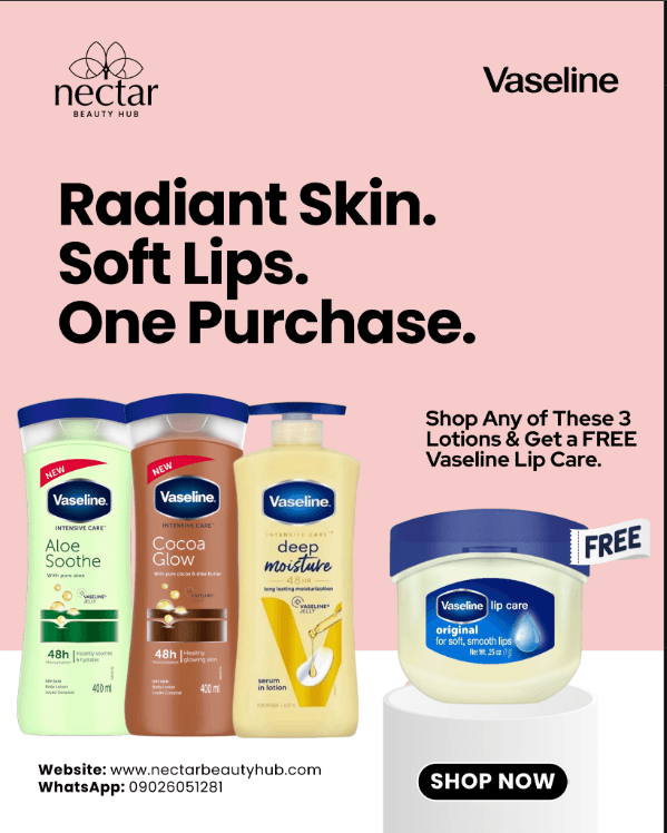 Purchase Vaseline body lotions and Get FREE Vaseline Lip Care