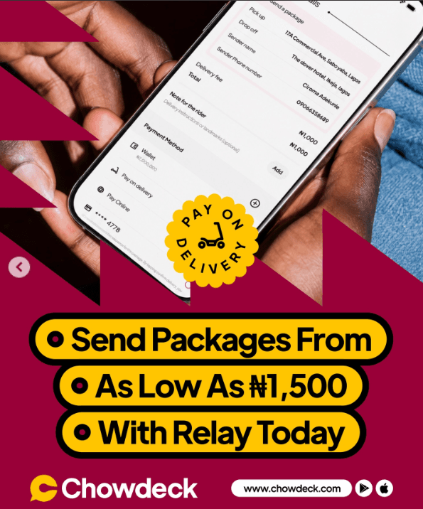 Send Package using Chowdeck and Enjoy Amazing Discount