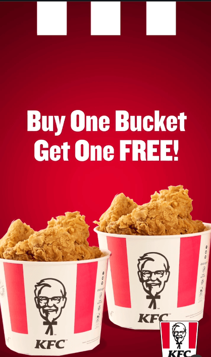 Buy One Bucket of KFC Chicken and Get One Free