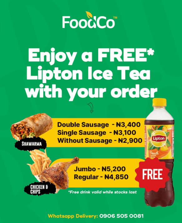 Get a free Lipton ice tea today on your Order
