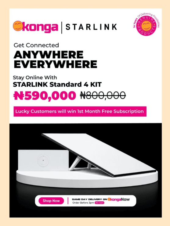 Save Over ₦200,000 + 1st Month FREE Subscription on your Starlink Purchase