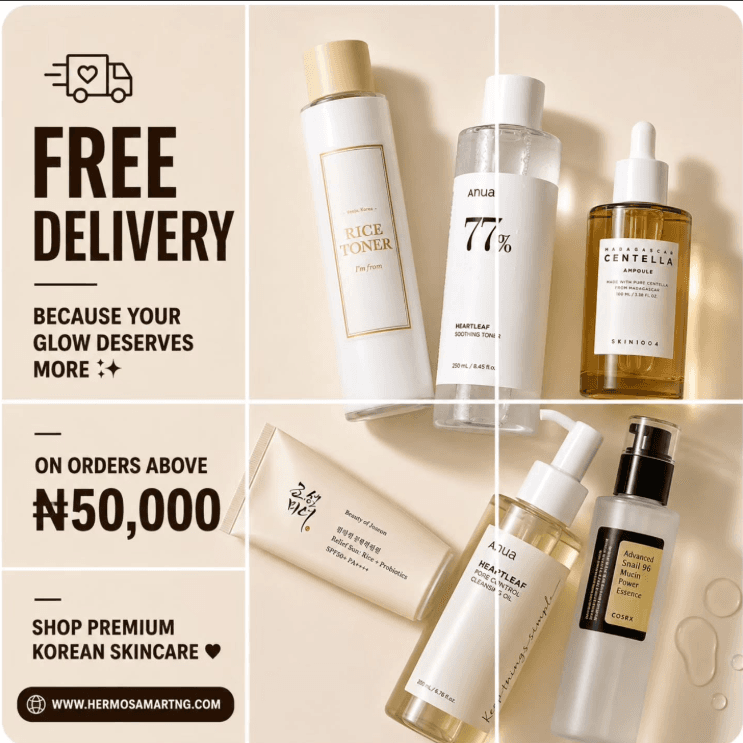Buy your Skincare Product within ₦50,000 and Above and Enjoy Free Delivery on all Orders