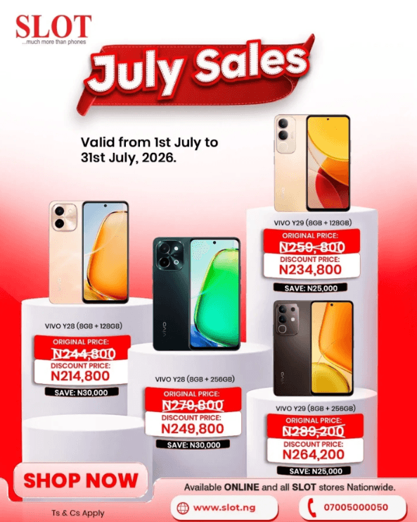SLOT July Special - Order the Vivo Y28 and Vivo Y29 on SLOT at exclusive July prices