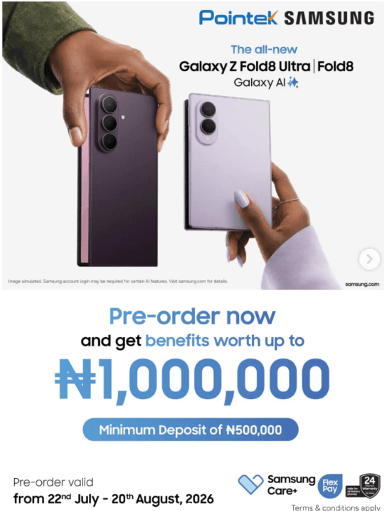 Pre-order the New Samsung Galaxy Fold and Receive Benefits Worth Up to ₦1,000,000