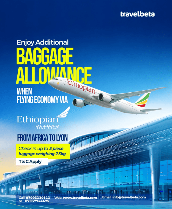 Enjoy Additional Baggage Allowance when Flying Economy with Ethiopian Airlines