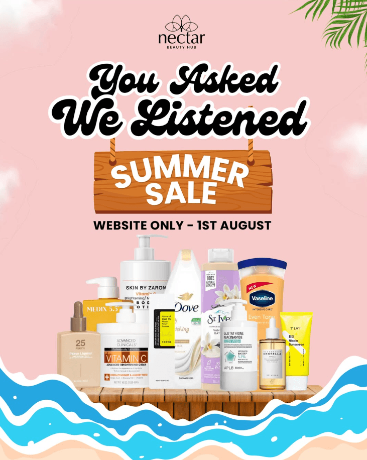 Get FREE Gift on all Order at Nectar Beauty Hub Online Summer Sales