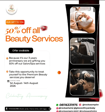 Get 50% OFF All Beauty Services