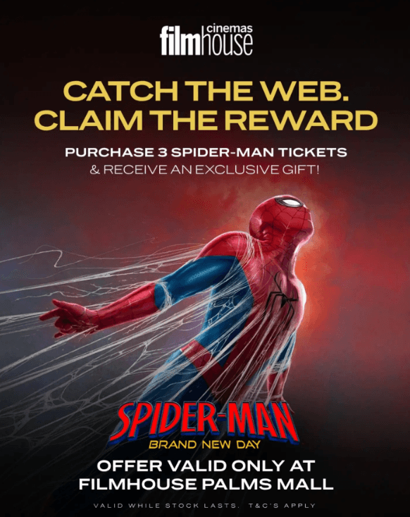 Get 3 Tickets to see Spiderman and Go Home with an Exclusive Gift.