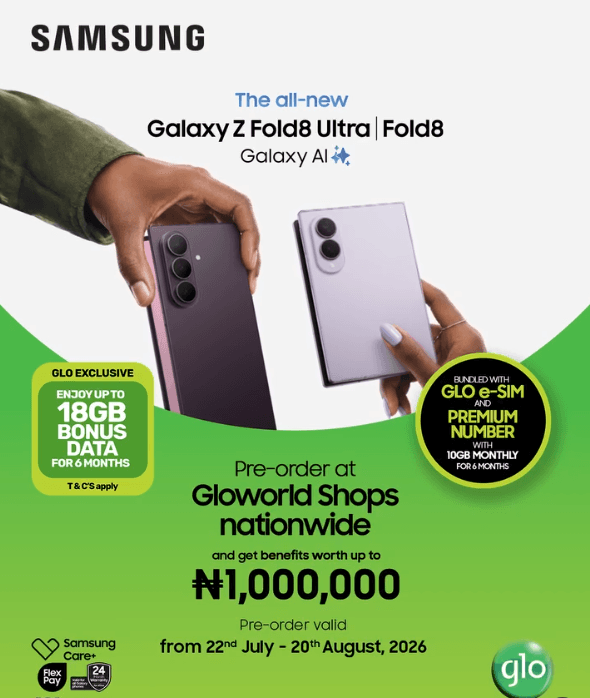 Pre-order the Samsung Galaxy Z Fold8 Series and Enjoy 10GB Every Month for 6 months.