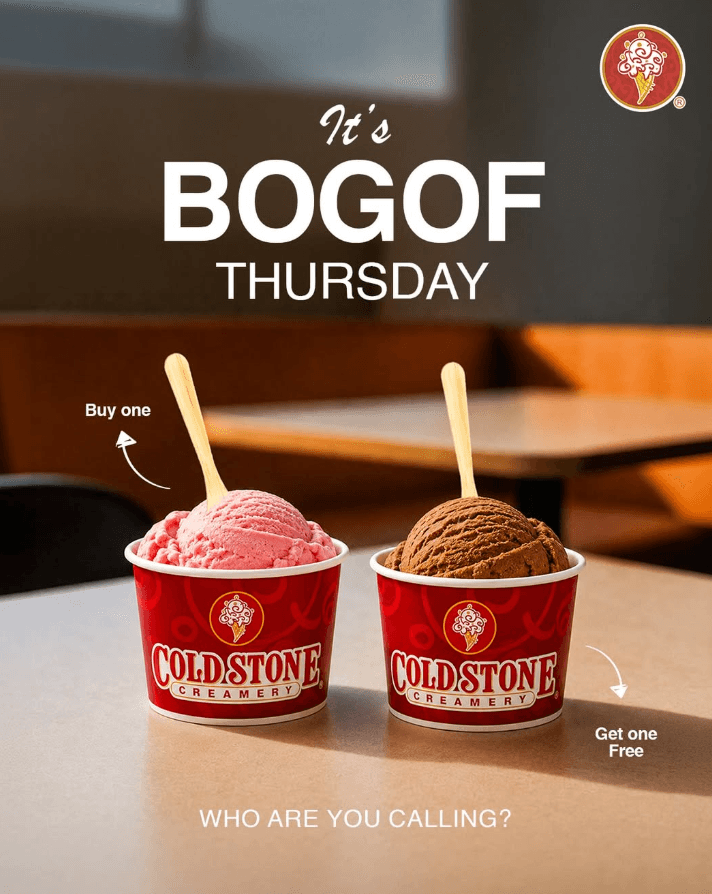 Buy One Cup of Ice Cream and Get One Free