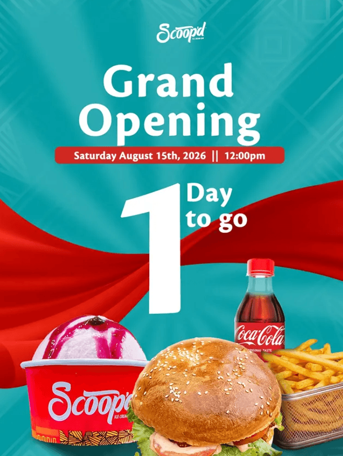 Enjoy Free ice cream scoop + voucher in the Scoop’d Grand Opening