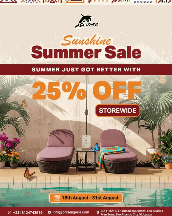 Enjoy 25% OFF this Summer with Orca Nigeria