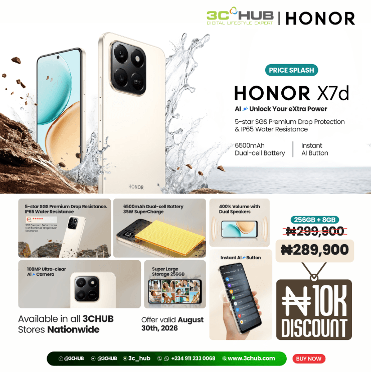 Get ₦10,000 OFF on the HONOR X7d