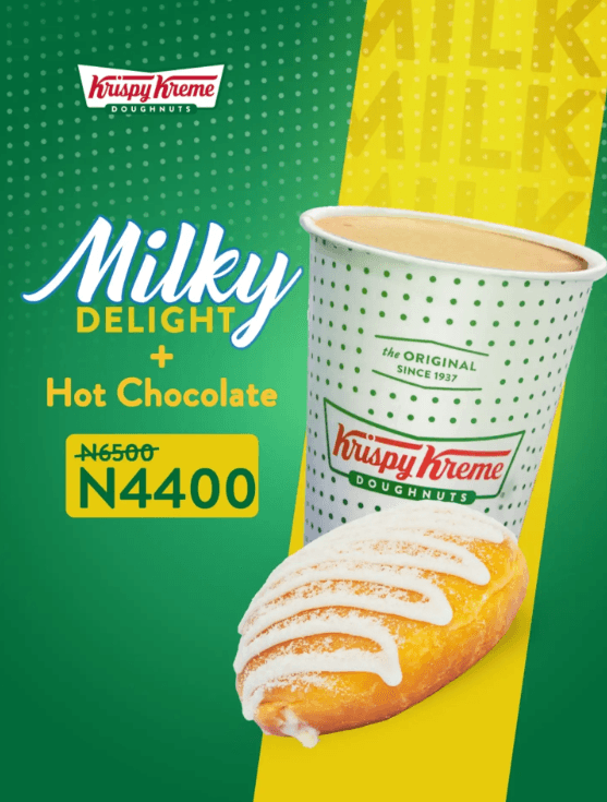 Discount Price on Milky Delight Doughnut + a Warm Cup of Hot Chocolate