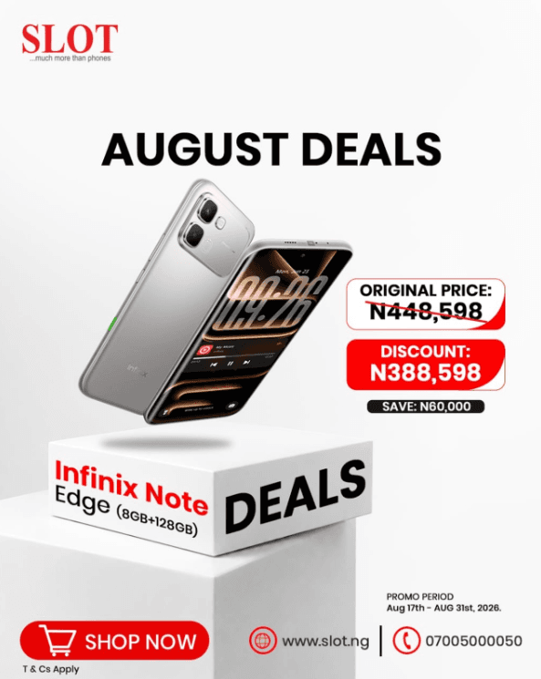 Enjoy ₦60,000 OFF on your Infinix Note Edge (8GB + 128GB)