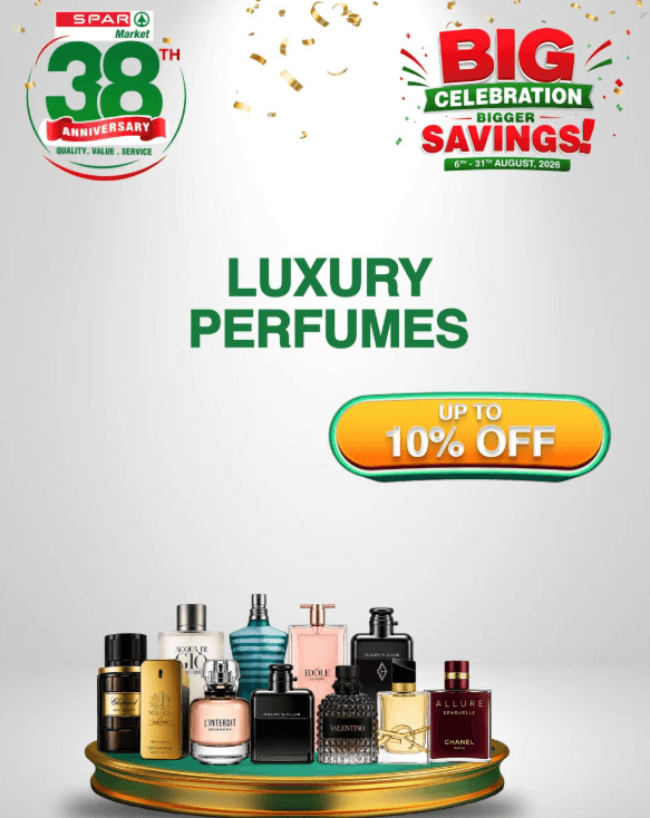 38 Years of SPAR- Enjoy 10% OFF Your Favourite Scents