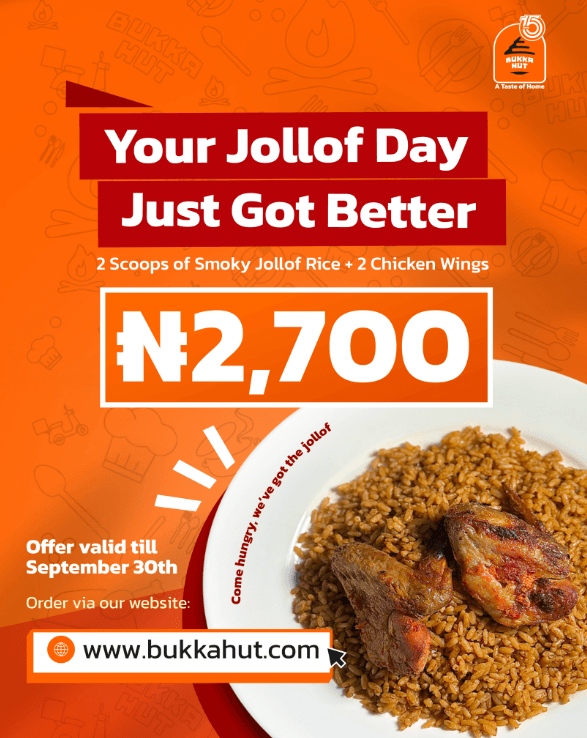Celebrate World Jollof Day with Discount Price from Bukka Hut
