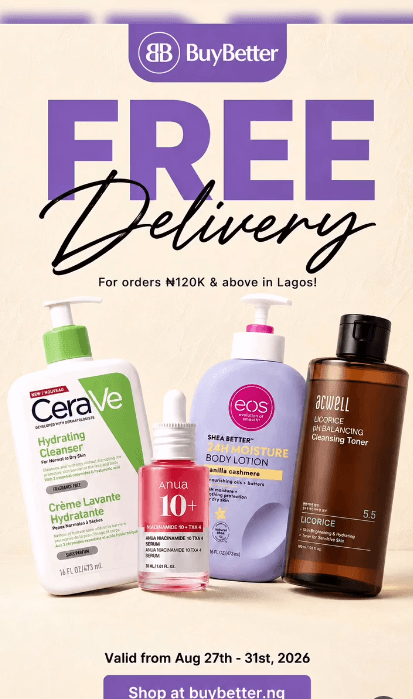 Enjoy Free Delivery on orders worth ₦120,000