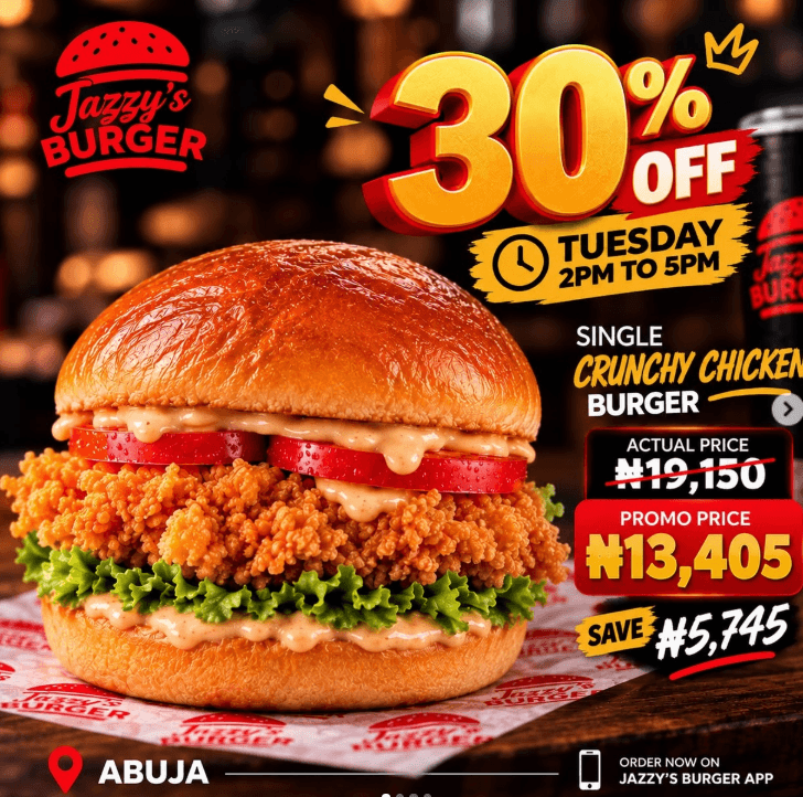 Enjoy Up to 30% OFF the Single Crunchy Chicken Burger