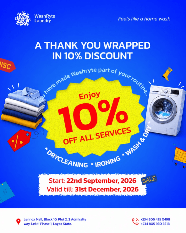 Enjoy 10% OFF ALL WashRyte Services