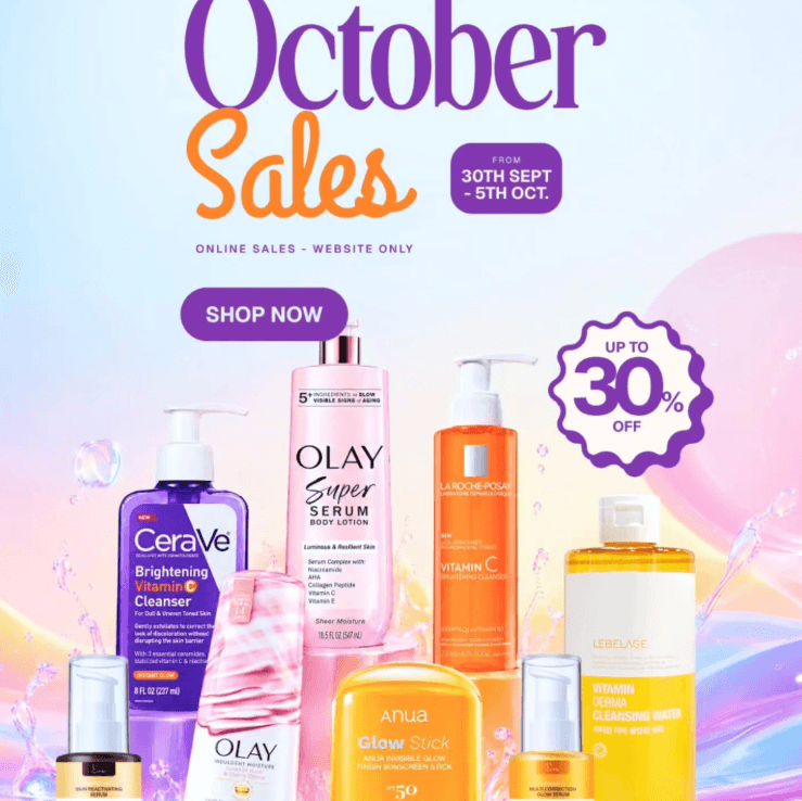 Enjoy Up to 30% OFF our Entire Range of Skincare Products