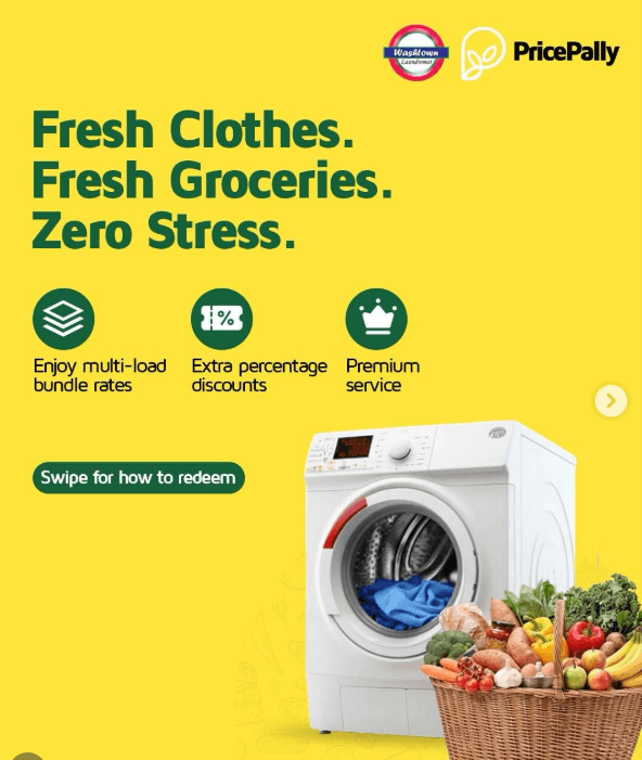 Enjoy Amazing Discount on both your Laundry and Groceries Shopping