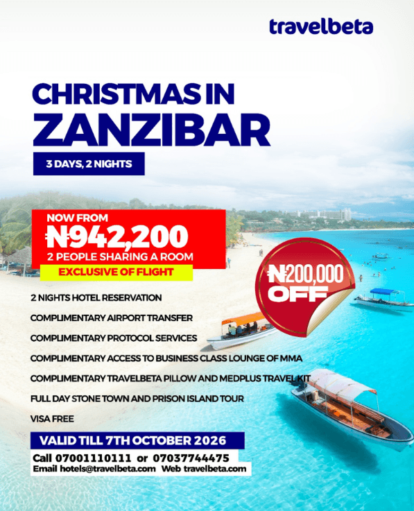 Get ₦200,000 OFF your Zanzibar Holiday Package