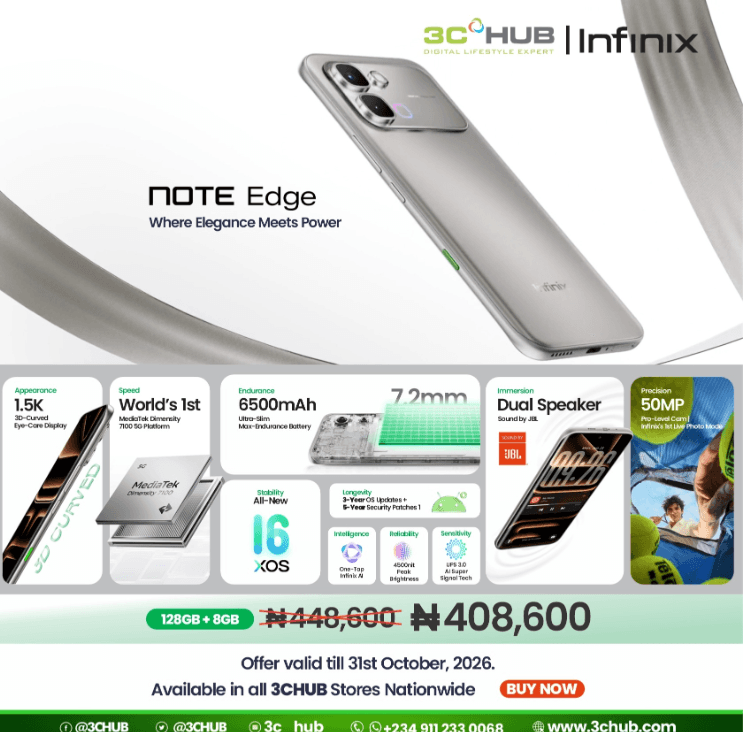 Enjoy Amazing Discount on the Infinix NOTE Edge