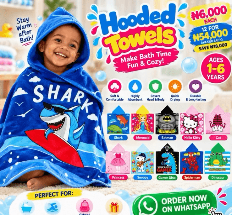 Get Dozen Discount on the Kids Hooded Towels