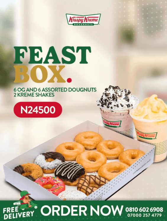 Get 12 Doughnuts and 2 Kreme Shakes + FREE Delivery