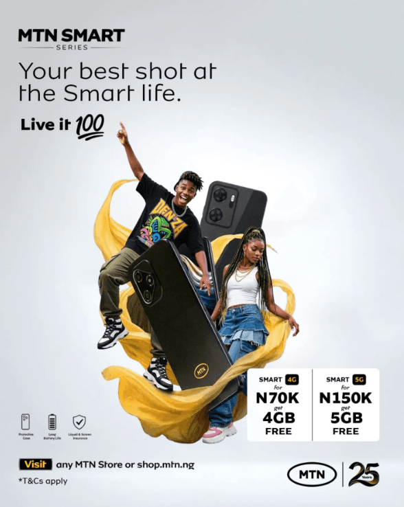 Get an MTN Smart 4G or 5G Device and Enjoy Up to 5GB FREE Data