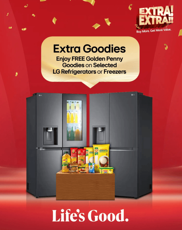 GET FREE GOLDEN PENNY GOODIES WHEN YOU BUY SELECTED LG REFRIGERATORS & FREEZERS