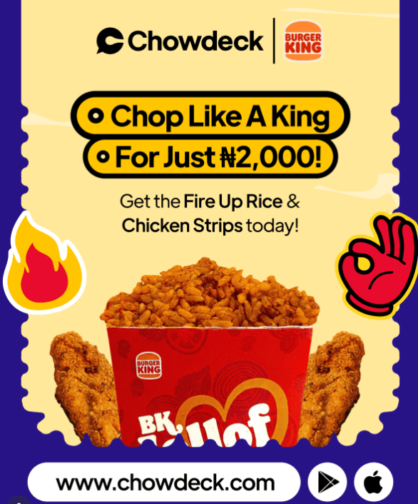 FIRE UP RICE & CHICKEN STRIPS FOR JUST ₦2,000