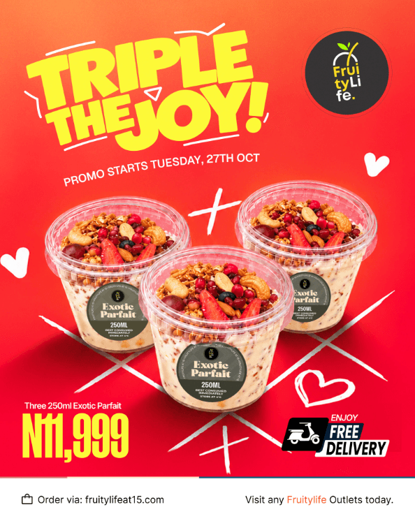 3 EXOTIC PARFAITS FOR ₦11,999 + FREE LAGOS DELIVERY