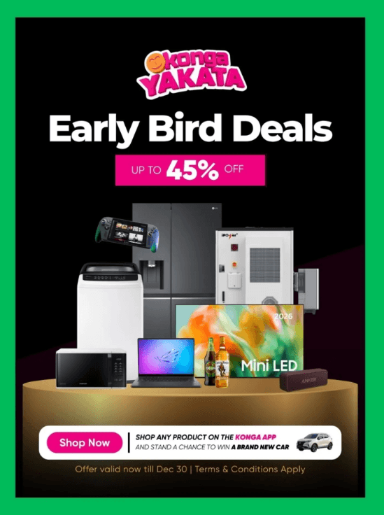 GET UP TO 45% OFF ON KONGA + STAND A CHANCE TO WIN A BRAND-NEW CAR