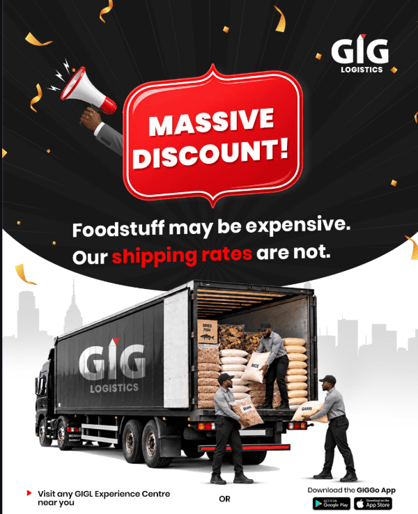SEND FOODSTUFF ACROSS NIGERIA FOR LESS WITH GIG LOGISTICS