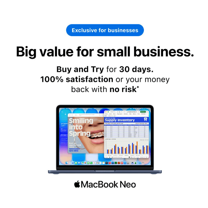 TRY A MAC FOR 30 DAYS, RISK-FREE WITH iSTORE
